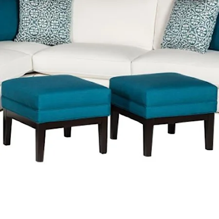 Traditional Ottoman with Tapered Legs